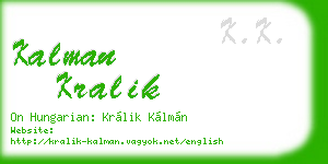 kalman kralik business card